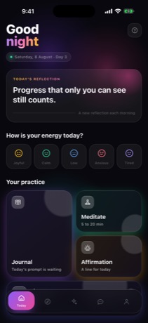 Soul Healer's Today screen